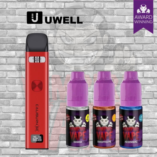 Uwell Caliburn G3 Pod Kit + 3 x Vampire Vape 10ml